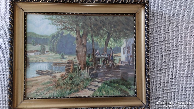 (K) marked, beautiful still life painting from 1941 with 42x34 ccm frame
