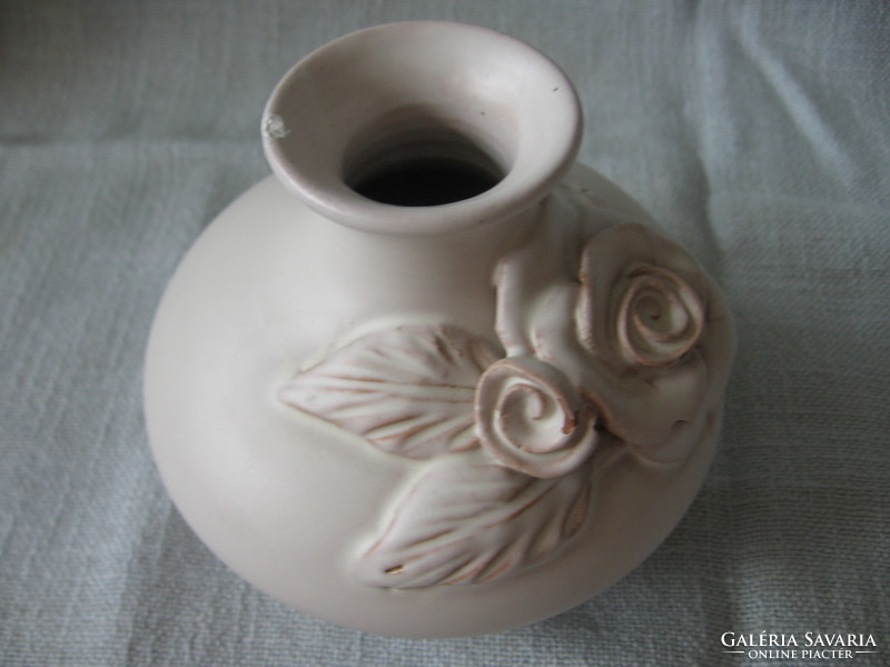 Shabby chic romantic plastic rose ceramic vase