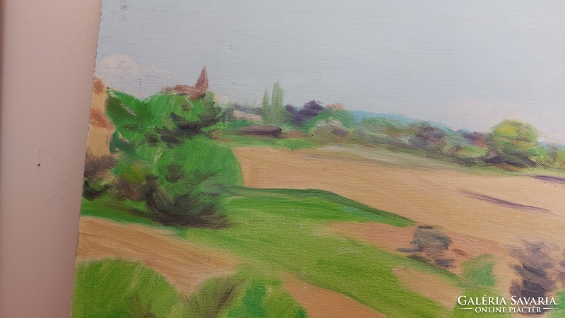 (K) Jelzett tájkép festmény 40x60 cm