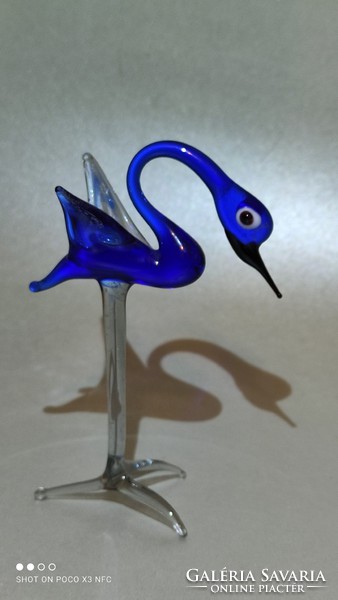 Special price!! Large glass blue bird figure