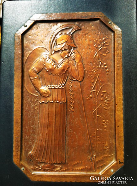 Pallas Athena, copper wall decoration