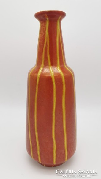 Retro váza, magyar iparművészeti kerámia, 32,5 cm magas