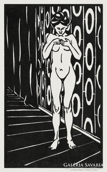 Kirchner - lady playing with her fingers - canvas reprint