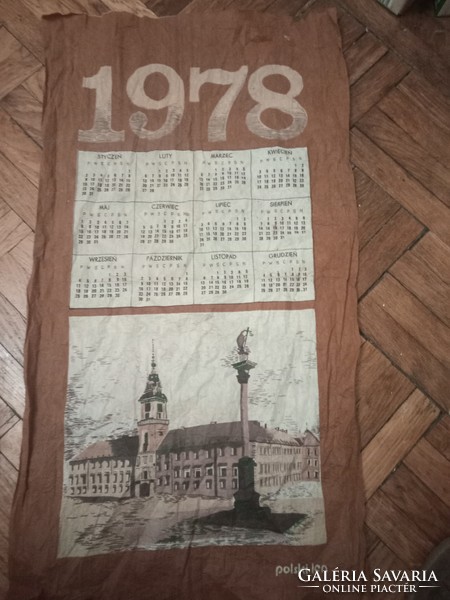 1978 Polish textile wall calendar - polski linen
