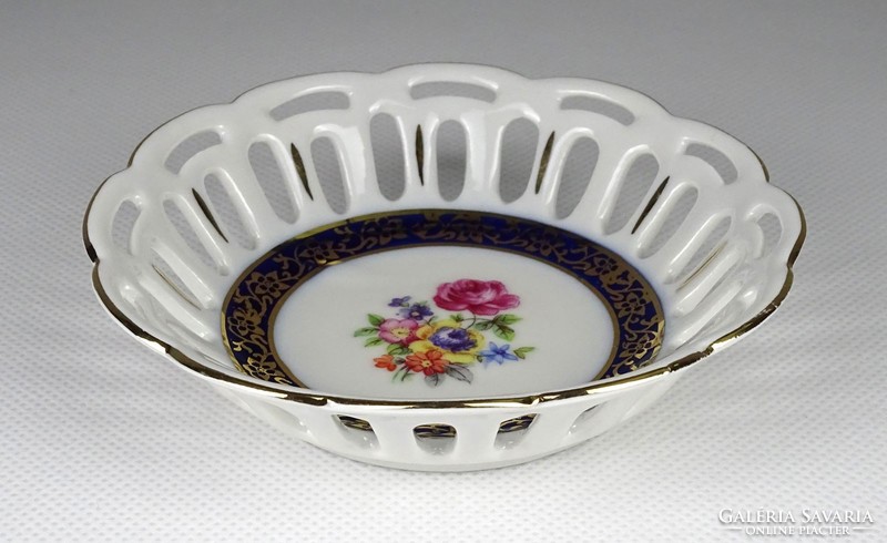 1I635 old pierced german pm martinroda porcelain ring holder bowl