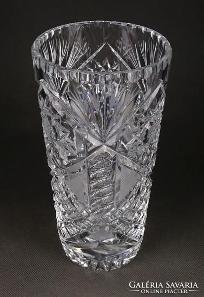 1I641 flawless polished glass crystal vase 20.5 Cm