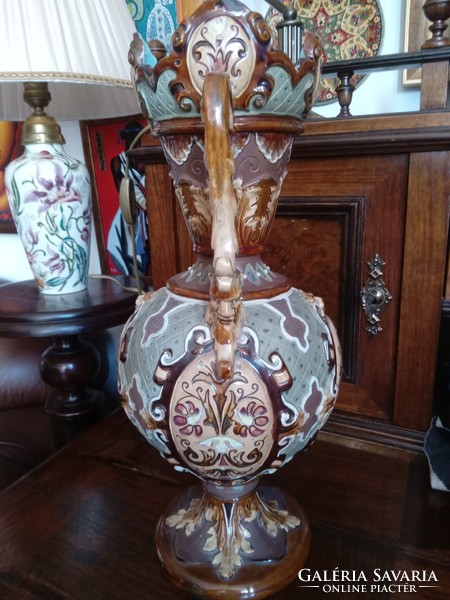 Wilhelm schiller & sons majolica vase / m: 41cm /