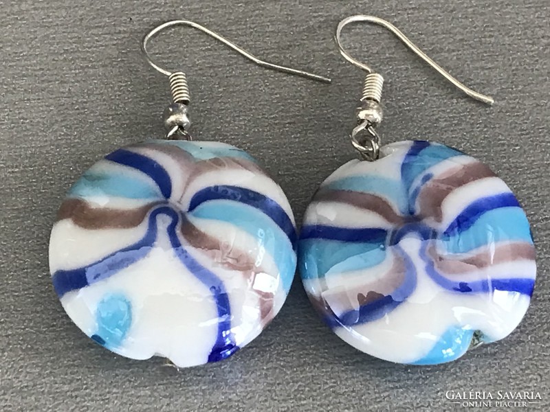 Handmade glass earrings, 4 cm long