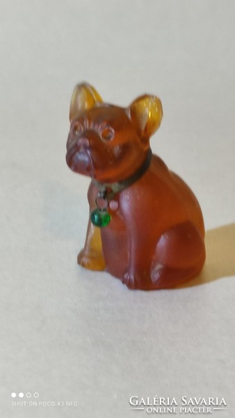 Antique czech art - deco glass french bulldog dog figurine