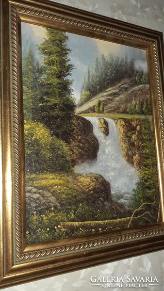 Fabulous waterfall landscape with wide frame 51x41
