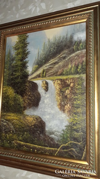 Fabulous waterfall landscape with wide frame 51x41