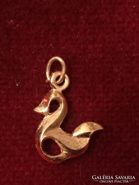 Fabulous gilded swan pendant from the 1970s