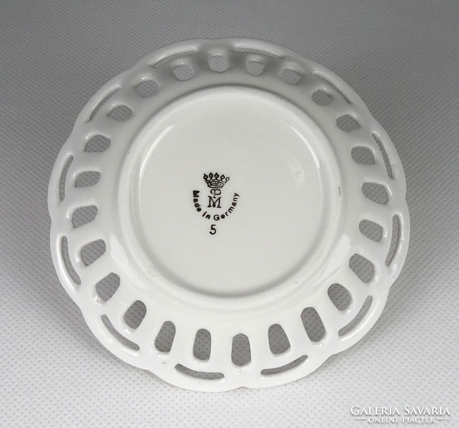 1I635 old pierced german pm martinroda porcelain ring holder bowl