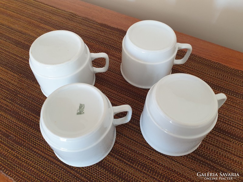 Old zsolnay porcelain white tea mug 4 pcs