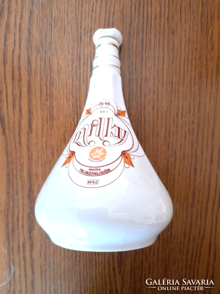 Hollóházi porcelán Milky likőrös üveg butélia