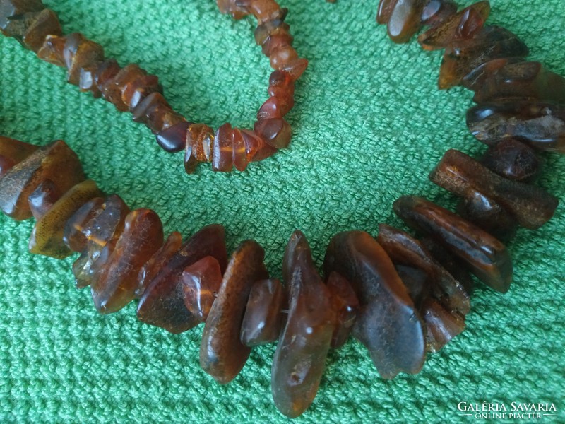 Old large raw amber necklace