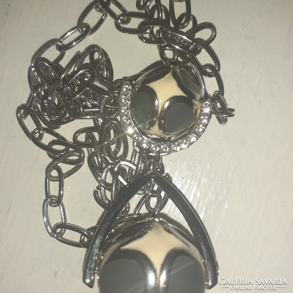 Unique design, stainless steel, fire enamel, zirconia stone Spanish necklace