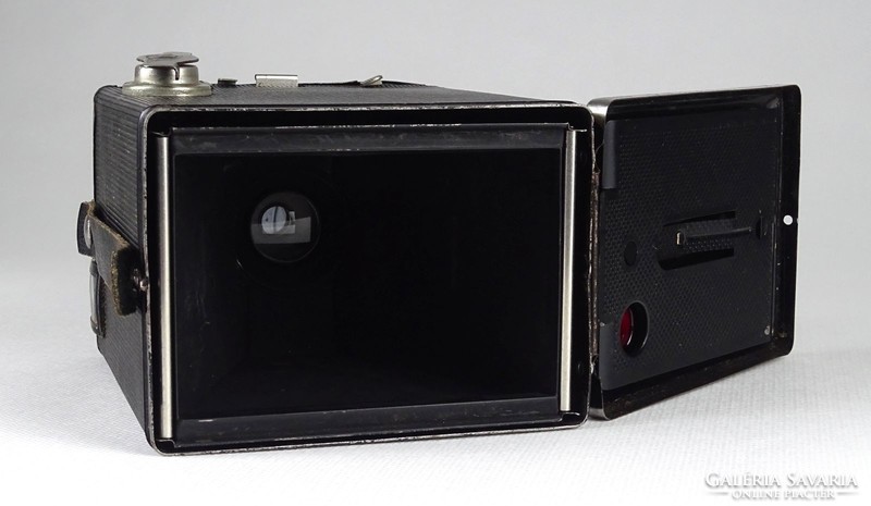 1I674 Régi Agfa Box 50 fényképezőgép bőr tokjában 1950