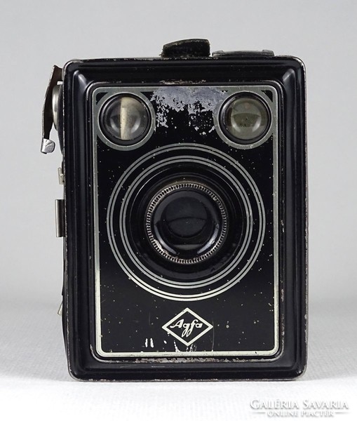1I674 old agfa box 50 camera leather case 1950
