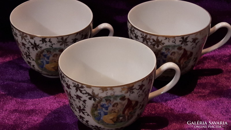 Antik jelenetes porcelán teás csésze (L2228)
