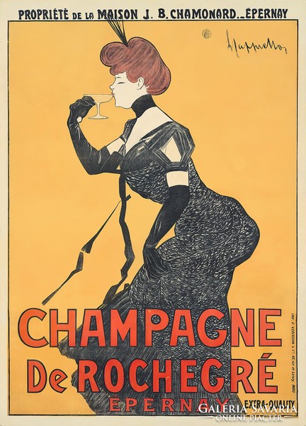 Cappiello - Champagne De Rochegré - vakrámás vászon reprint