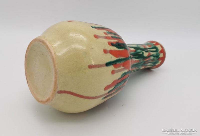 Retro vase by István Bere, Hungarian applied art ceramics, 30 cm