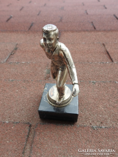 Bowling - silver-plated sculpture on a marble base