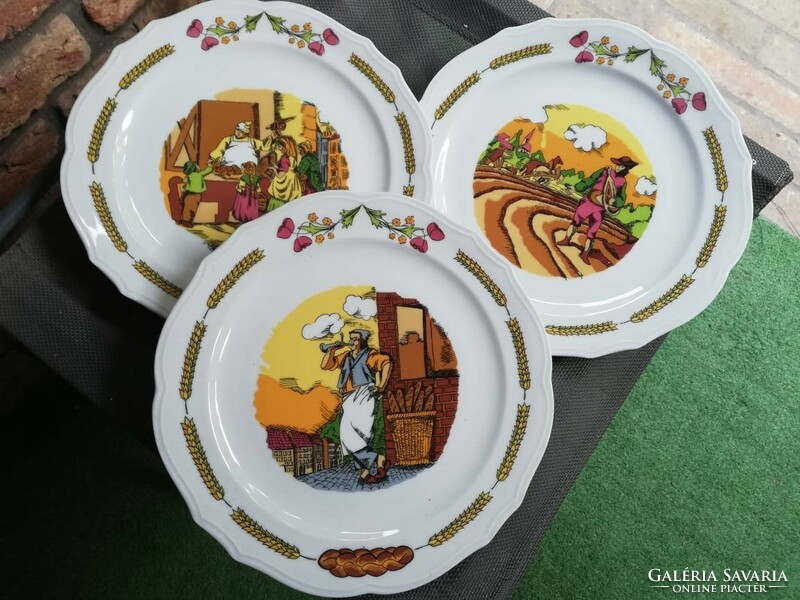 Large flat plates with wheat ears-scene