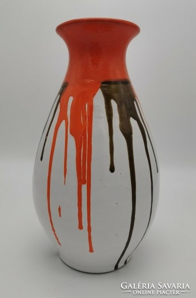 Retro vase, Hungarian handicraft ceramics, 31.5 cm