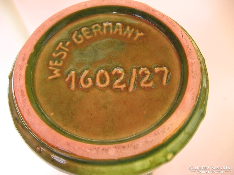 Retro zöld bamboo váza Jasba Keramik West-Germany 1602 /27