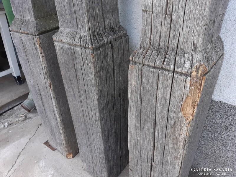 3 Antique wooden porch columns