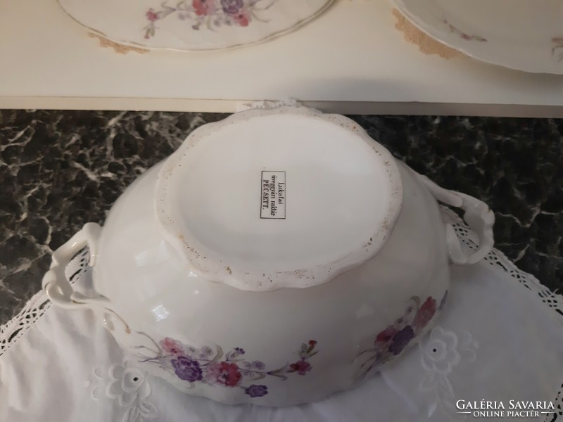 Lukafai glass factory (zsolnay) porcelain rare, antique soup bowl with lid, serving set part