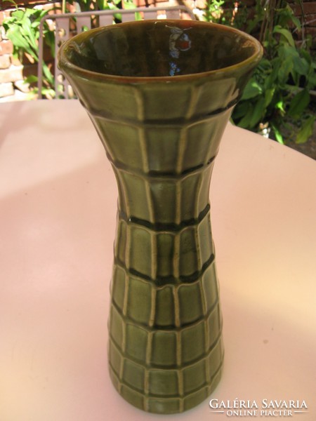 Retro green bamboo vase jasba ceramic west-germany 1602/27