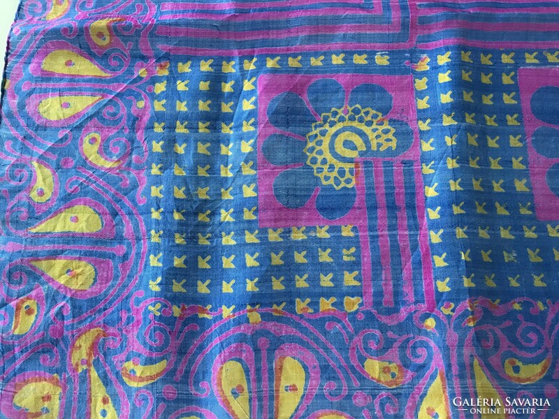 Silk scarf in bright colors, 50 x 50 cm