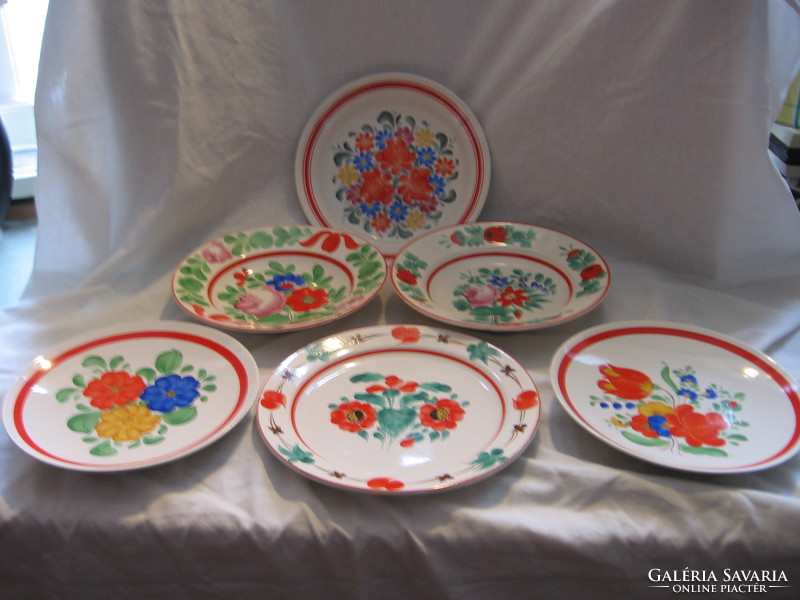 Pack of 6 granite wall folk decorative plates
