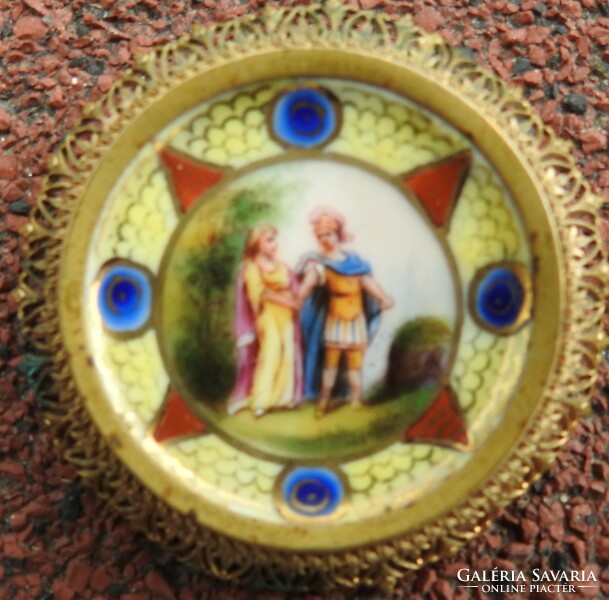 Antique baroque enamel brooch