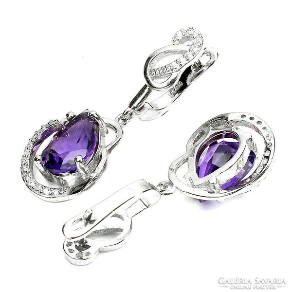 Genuine natural amethyst is filled with 925 silver