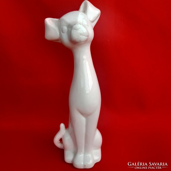 Art deco white porcelain dog