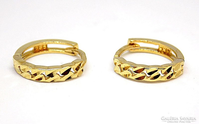 Engraved gold hoop earrings (zal-au104857)