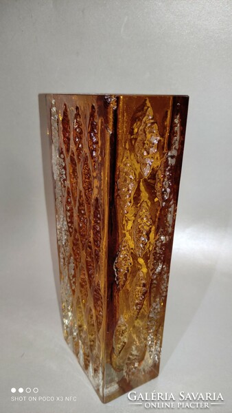 MOST érdemes! Kurt Wokan tervezte Ingrid glass üveg kristály váza 1970 körüli, sérült