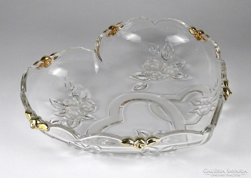 1I639 heart shaped waltherglas glass centerpiece serving bowl