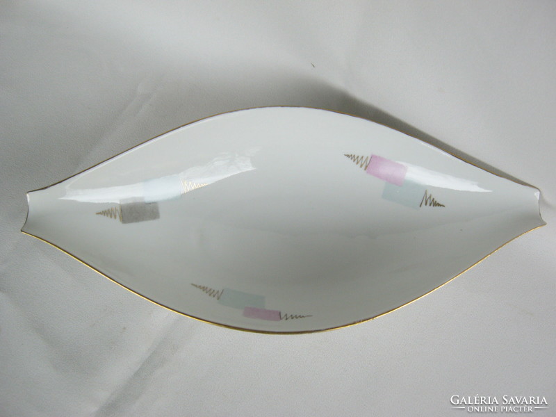 Unterweissbach porcelán art deco csónak tál asztalközép kínáló