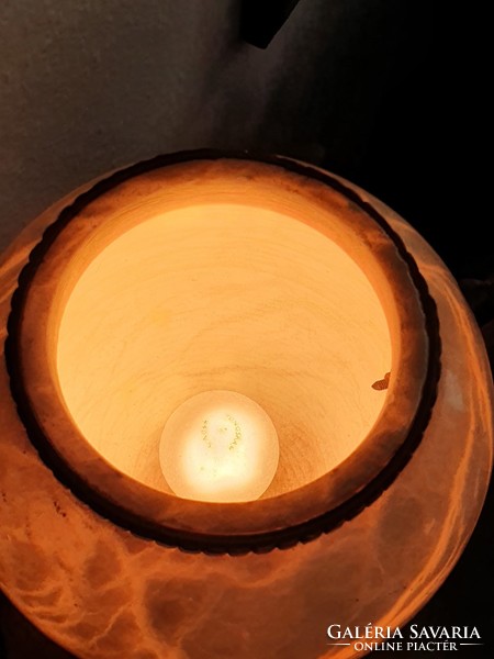 Illuminated marble urn vase