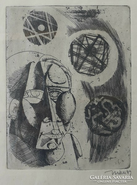 Gyula Hincz (1904-1986) etching