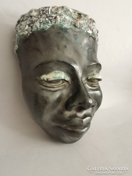 Art Deco kerámia fali maszk