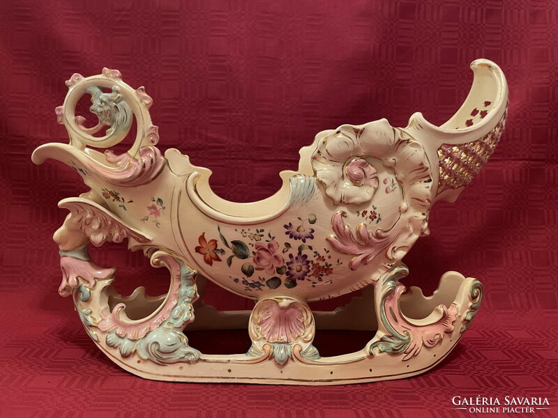 Old, fischer, neo-rococo, sledge-shaped fruit holder