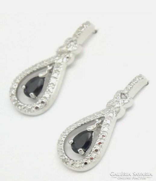 Wonderful Genuine Sapphire Gemstone Sterling Silver / 925 / Ear - New