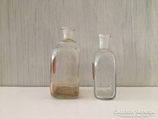 19th Century Pharmacy Bottles with Earthworm and Bergamot Oil