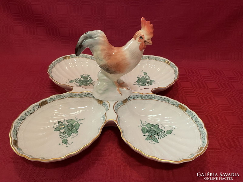 Herend's wonderful serving bowl with rooster tongs