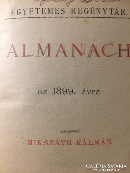 ALMANACH  1899 Egyetemes regénytár / Mikszáth Kálmám